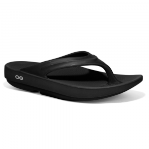 Oofos Womens Oolala Thong Sandals Black