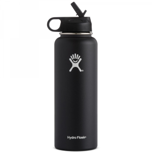 Hydro Flask 40 Oz Wide Mouth With Straw Lid Black