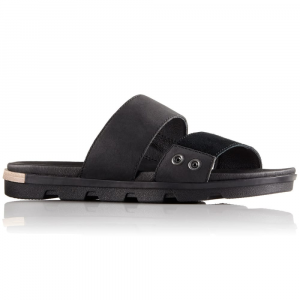 Sorel Womens Torpeda Ii Slide Sandals, Black/white