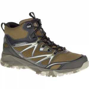 Merrell Men's Capra Bolt Mid Waterproof Hiking Boots, Dark Olive