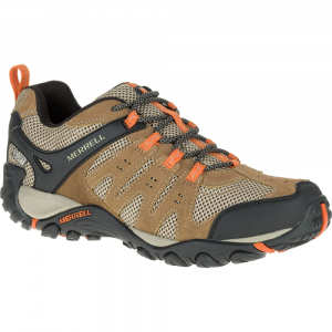 Merrell Mens Accentor Low Waterproof Hiking Shoes, Otter/burnt Orange