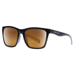 Native Eyewear Braiden Sunglasses, Gloss Black, Bronze Reflex Lens