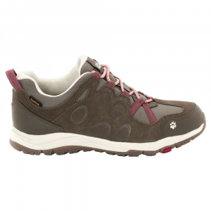 Jack Wolfskin Women's Rocksand Texapore Low Waterproof Hiking Shoes, Dark Ruby - Size 6