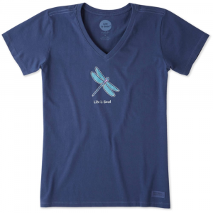 Life Is Good Women's Classic Dragonfly Crusher Vee Tee - Size XS