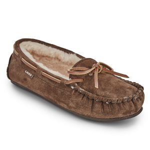 Lamo Women's Kayla Sherpa Moccasin Slippers, Chocolate - Size 6