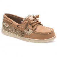 Sperry Girls' Shoresider 3-Eye Boat Shoes, Linen Oat - Size 2