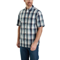 Carhartt Men's Essential Plaid Open Collar Button Down Short-Sleeve Shirt