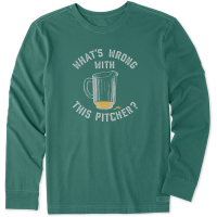 Life Is Good Men's Wrong With This Pitcher Long-Sleeve Crusher Tee
