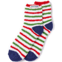 Life Is Good Women's Holiday Stripe Snuggle Socks