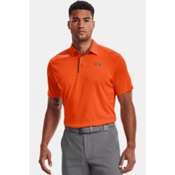 Under Armour Men's UA Tech Polo Golf Shirt - 1290140 - Team Orange/Graphite (800)