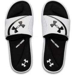 Under Armour Men's UA Ignite VI Slide Athletic Flip-Flop Sandals - 3022711 - White/Black (100)