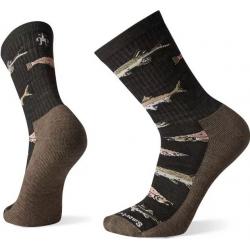 Smartwool Men's Hike Light Fish Pattern Crew Socks - SW001483 - Charcoal