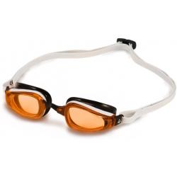 MP Michael Phelps K180 Swim Goggles - Made In Italy - White/Black/Orange (126)
