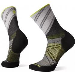 Smartwool Phd Run Light Elite Pattern Crew Socks - SW001497 - Charcoal