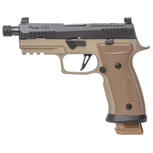 Sig Sauer SIG SAUER P320 AXG COMBAT 9MM 4.7" THREADED BARREL OPTICS READY WITH NIGHT SIGHTS BLACK/FDE - $1039.00 at Bereli 