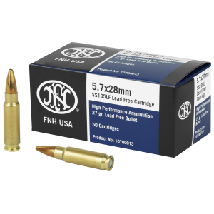 Fn FN 10700013 High Performance 5.7x28mm 27 gr Lead Free Hollow Point 50 Per Box/ 40 Case - $99.99 at Bereli 