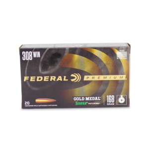 Federal Premium Sierra MatchKing .308 Winchester 168 Grain Boat-Tail Hollow Point Centerfire Rifle Ammunition