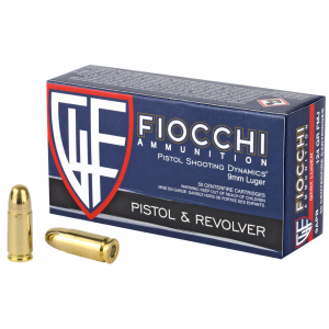 FIOCCHI Centerfire Pistol 9mm 124 Grain Full Metal Jacket 762000000000 9APB - 100