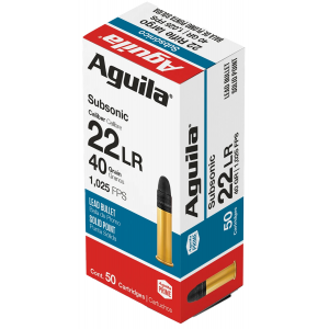 AGUILA Subsonic Rimfire 22 Lr 40 Grain Lead Solid Point