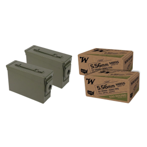 20892229280 WINCHESTER Lake City 5.56 62 Grain M855 Green Tip Fmj + Ammo Can 20892229280 WM855500-1000%2BMDP-M19A1-2