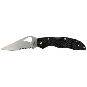 Spyderco BY01PSBK2 Byrd Harrier 2 3Cr13MoV SS Lightweight 3.36 Folding - Clip Point Part Serrated