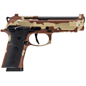 Beretta 92XI Combat 9mm, 4.7" Barrel, 10+1, Chocolate Chip Camo, Rail, Ambi