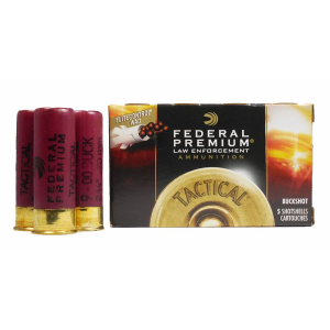 FEDERAL LE Tactical Full Power 9 Pellet Buckshot 12 Gauge 00 Buck 5rd Box of Shotshell Ammunition LE127 00