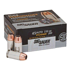 Sig Sauer Elite Performance V-Crown 45 Auto - 230gr Jacketed Hollow Point