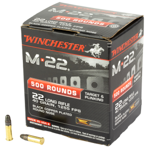 Winchester M-22 22 LR 40 Grain Black Copper Plated Round Nose