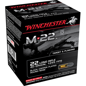 Winchester M-22 22 LR 40 Grain Black Copper Plated Round Nose
