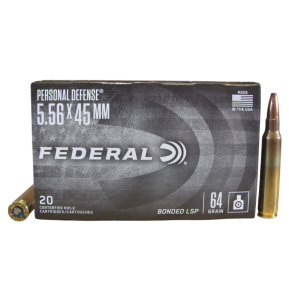 Federal TCB55664X Personal Defense 5.56mm 64 Grain Bonded Lead Soft Point (BLSP) Ammo