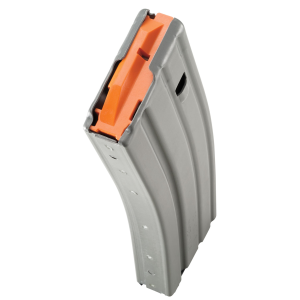 Duramag 3023002178CPD Speed Aluminum 30rd AR-15 Mag, 5.56 NATO/.223/300BLK, Gray with Orange Follower