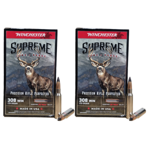 Winchester Ammo Winchester Supreme Long Range 308 Win 175 Gr BC Max (BCMX) Ammo - $74.99 at Bereli 