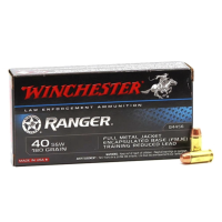 Winchester Ranger 40 S&W Ammo 180 Grain FMJ Encapsulated Base Reduced Lead