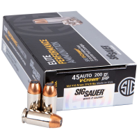Sig Sauer V-Crown Ammo .45 ACP 200 Gr. JHP Brass Cased Centerfire