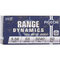 Fiocchi Range Dynamics 5.56x45mm NATO 55 Grain Full Metal Jacket Boat Tail Ammunition