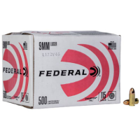 Federal 9mm 115gr FMJ Training 500 Rounds Bulk