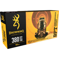 Browning .380 Auto/ACP 95gr BPT Performance Target FMJ Brass-Cased Pistol Ammunition