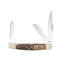 Remington Guide Stockman Pocket Knife Stainless Steel Blades Bone/Wood Handle