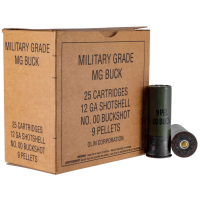 Winchester Military Grade 12 Gauge 2-3/4" 00 Buckshot, 9 Pellets, 1325 fps