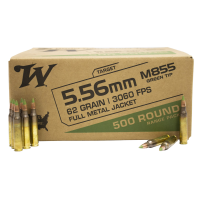 Winchester USA M855 Green Tip 5.56x45mm NATO 62 Grain Full Metal Jacket