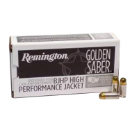 Remington 40 S&W Ammunition Golden Saber GS40SWAB 165 Grain Brass Jacketed Hollow Point 50 Rounds