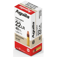 Aguila Interceptor Rimfire 22 LR 40 Grain Copper Plated Solid Point