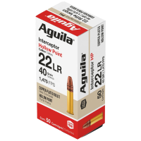 Aguila Interceptor Rimfire 22 LR 40 Grain Copper Plated Hollow Point