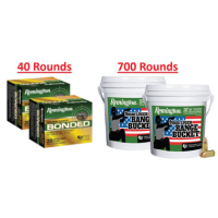 Remington 124 Grain +P Bonded JHP 40rds & 115 Grain FMJ 700rds - 740 Rounds Total