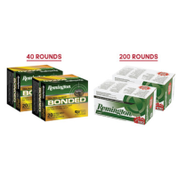 Remington 124 Grain +P Bonded JHP 40rds & 115 Grain FMJ 200rds - 240 Rounds Total