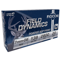 Fiocchi Field Dynamics 7mm-08 Rem 139 Grain Pointed Soft Point