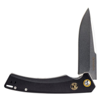 Remington EDC Liner Lock Folding Knife 4.75" Closed - Stonewashed Drop Point Blade (Black)