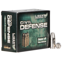 Liberty Ammunition Civil Defense 9mm Luger +P 50 Grain LFF Hollow Point