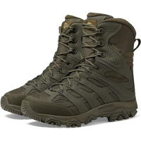 Merrell Men's Moab 3 Zip Tactical Military Leather Work Boots, Dark Olive